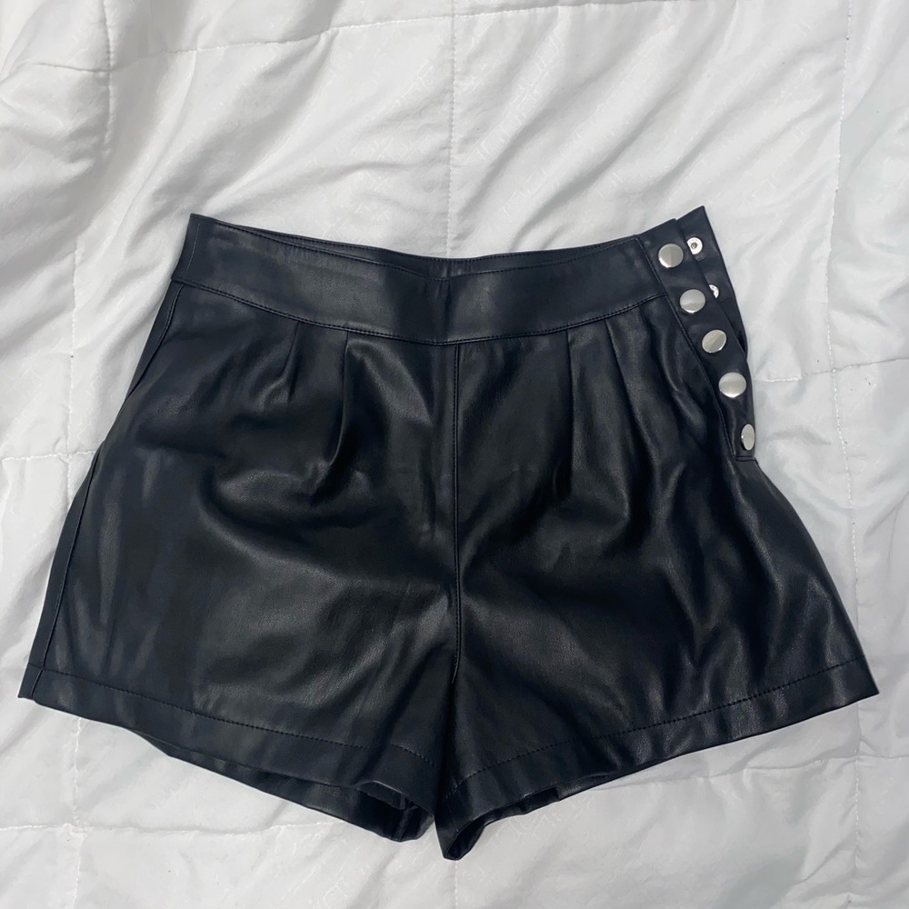 Leather shorts